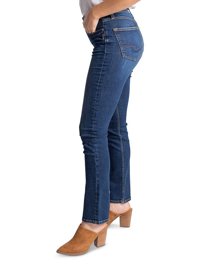 high rise silver jeans