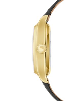 Men's Frank Sinatra Automatic Black Leather Strap Watch 45x33.5mm