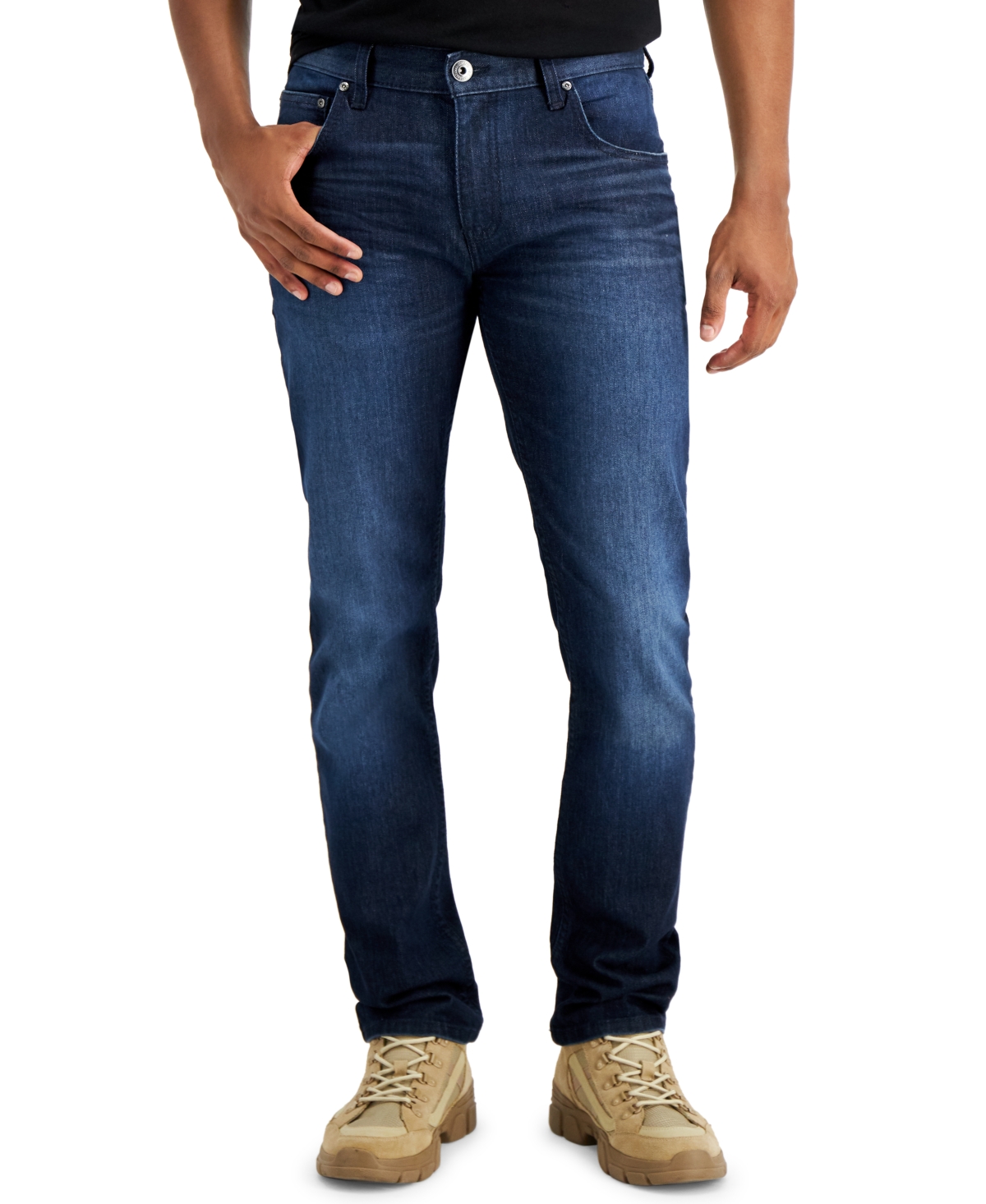 Men's Slim Straight Core Jeans, Created for Macy's - Dark Wash