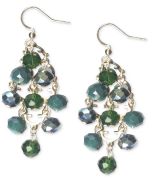 image of Style & Co Gold-Tone Beaded Kite Drop Earrings, Created for Macy-s