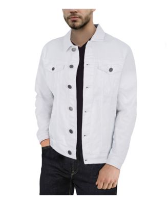 men's white denim jacket