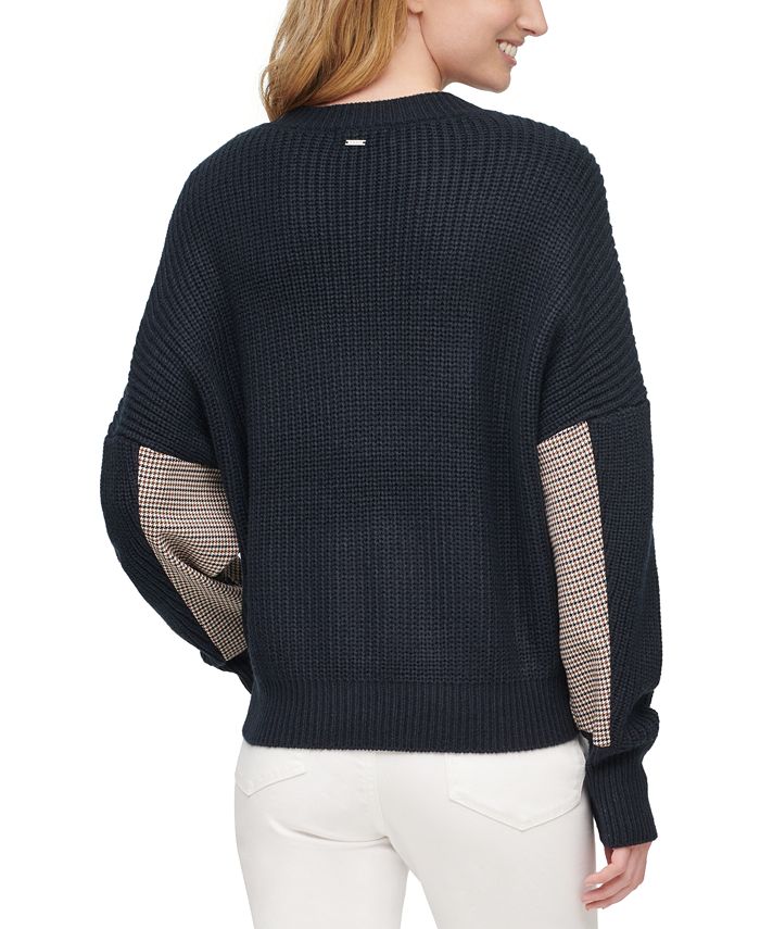 dkny mixed media sweater