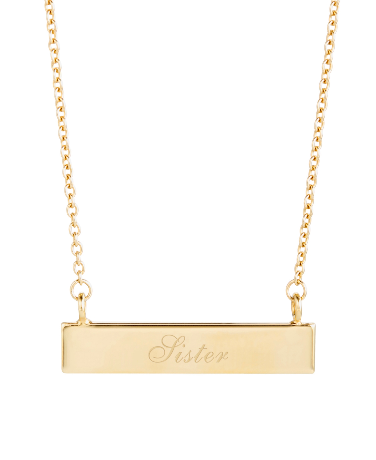 14K Gold Plated Sister Bar Necklace - Gold-Plated