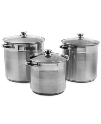 Sedona Kitchen - Stainless Steel Stock Pots with Lids, Set of 3