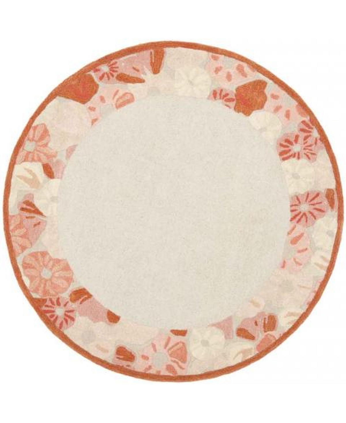 Martha Stewart Collection Poppy Border MSR3629C Terracotta 6' x 6' Round Area Rug - Terracotta