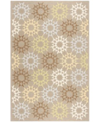 Martha Stewart Collection - Area Rug, Block Quilt MSR1843H-9 OPAL / GREY 8'-6" X 11'-6"