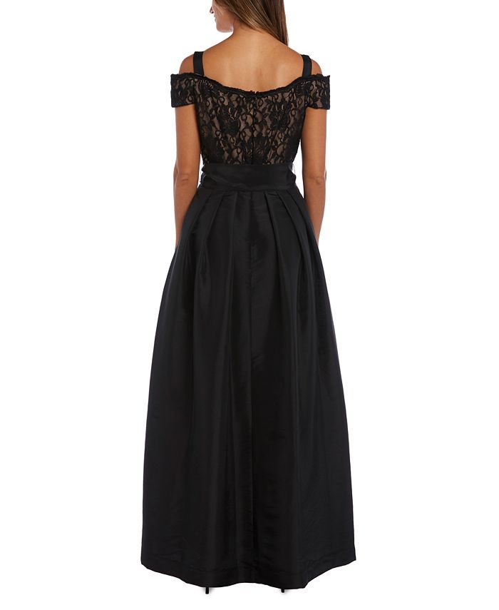 R & M Richards Lace Cold-Shoulder Gown & Reviews - Dresses - Women - Macy's