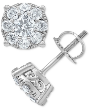 image of Diamond Halo Stud Earrings (1-1/4 ct. t.w.) in 10k White Gold