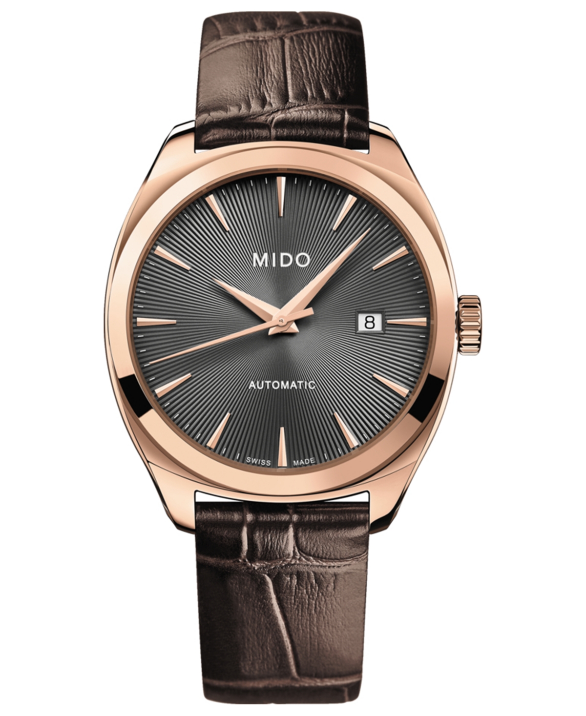 Mido Men's Swiss Automatic Belluna Royal Brown Leather Strap Watch 41mm