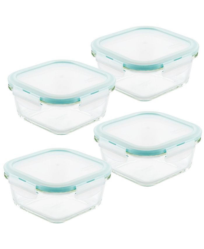 Lock n Lock Purely Better™ Glass 8-Pc. Square 17-Oz. Food Storage Containers  - Macy's