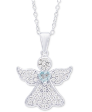 image of Blue Topaz (1/3 ct. t.w.) & Cubic Zirconia Angel 18
