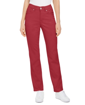 Style & Co Petite Tummy-control Straight-leg Jeans, Petite & Petite Short, Created For Macy's In Red Zone