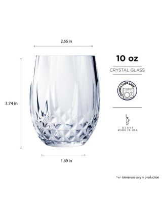 Longchamp Cristal D'Arques 10oz Stemless Wine Glass, Set of 12
