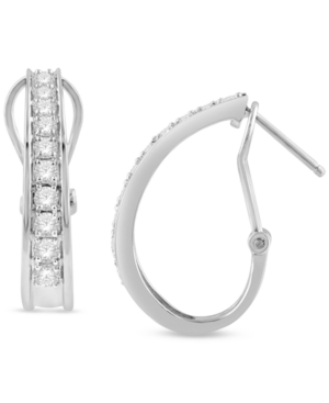 image of Diamond Hoop Earrings (1 ct. t.w.) in 10k White Gold