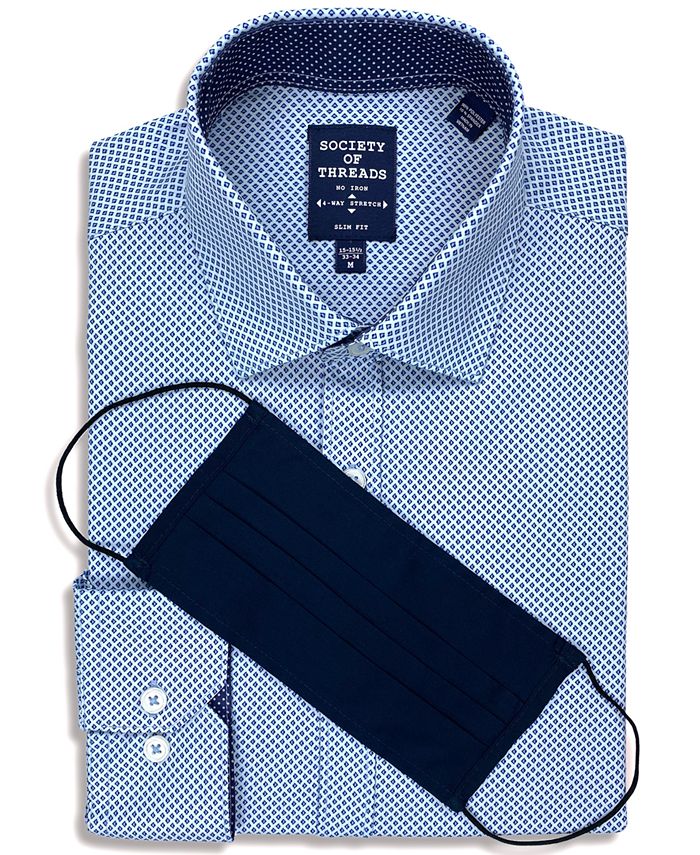Society of Threads Men s Slim Fit Non Iron Performance Stretch