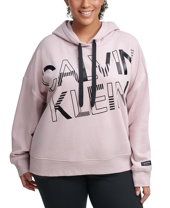 Calvin Klein Plus Size Graphic Hooded Sweatshirt & Reviews - Tops - Plus  Sizes - Macy's