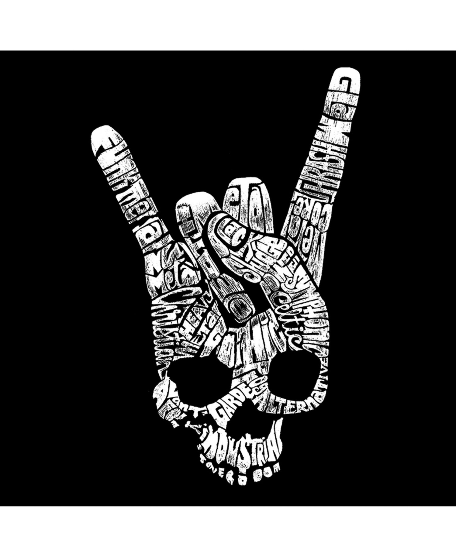 Men's Cotton/Poly Blend Word Art Heavy Metal Genres T-shirt
