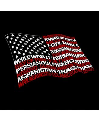 Men's Premium Word Art American Wars Tribute Flag T-shirt