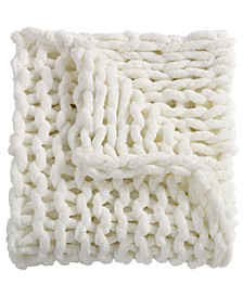 Chenille Knitted Throw, 40" L X 50" W