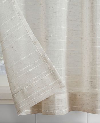 Clean Window Textured Slub Stripe Dust Resistant Sheer Cafe Curtain ...