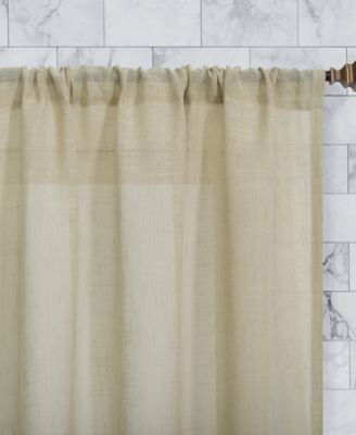 Slub Textured Linen Blend Cafe Curtain Pair