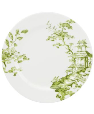 Scalamandre - Toile Tale Chartreuse Dinner Plate