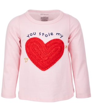 image of First Impressions Baby Girls Stole My Heart Long-Sleeve Cotton Top, Created for Macy-s