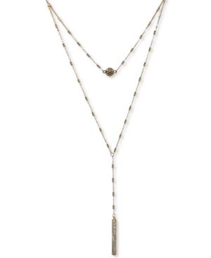image of Inc Gold-Tone Double Strand Crystal Ball 16