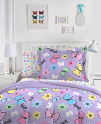 Kids Sweet Butterfly Comforter Set, Twin