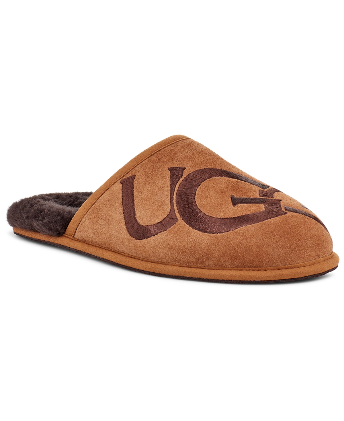 Ugg Mens Scuff Logo Slipper In Chestnut/espresso In Brown | ModeSens