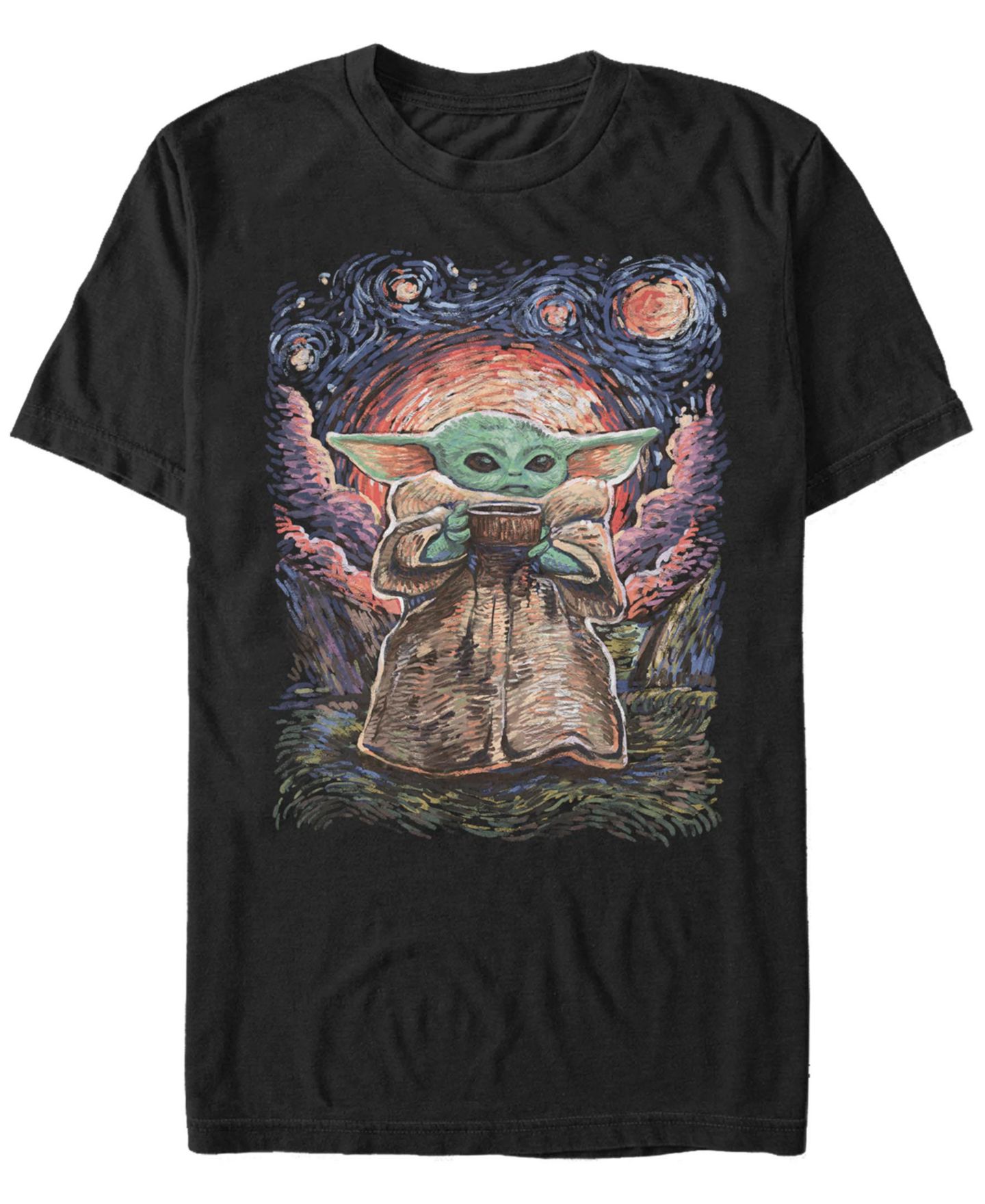 Мужская футболка Fifth Sun Star Wars Mandalorian Sipping Starries Short Sleeve, цвет: Чёрный — фото 1