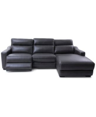 CLOSEOUT! Gabrine 3-Pc. Leather Sectional with 1 Power Headrest and Chaise