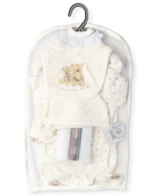 Rock-A-Bye Baby Boutique Baby Boys and Girls Bear 9 Piece Quilted Layette Gift Set