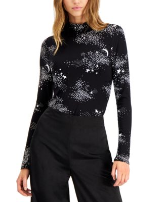 Bar III - Celestial-Print Sleeveless Bodysuit