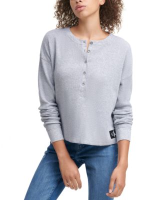 Calvin Klein Jeans - Henley Waffle-Knit Top