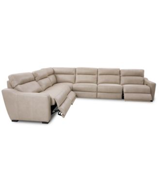 Gabrine 6-Pc. Leather Sectional with 3 Power Headrests, Created for Macy's