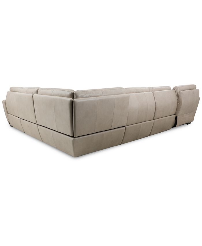 Furniture Gabrine 6Pc. Leather Sectional with 3 Power Headrests and