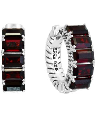 EFFY® Rhodolite Garnet Small Hoop Earrings (3-1/3 ct. t.w.) in Sterling  Silver, 0.57