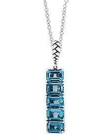 EFFY® Blue Topaz Vertical Bar 18" Pendant Necklace (5-3/4 ct. t.w.) in Sterling Silver
