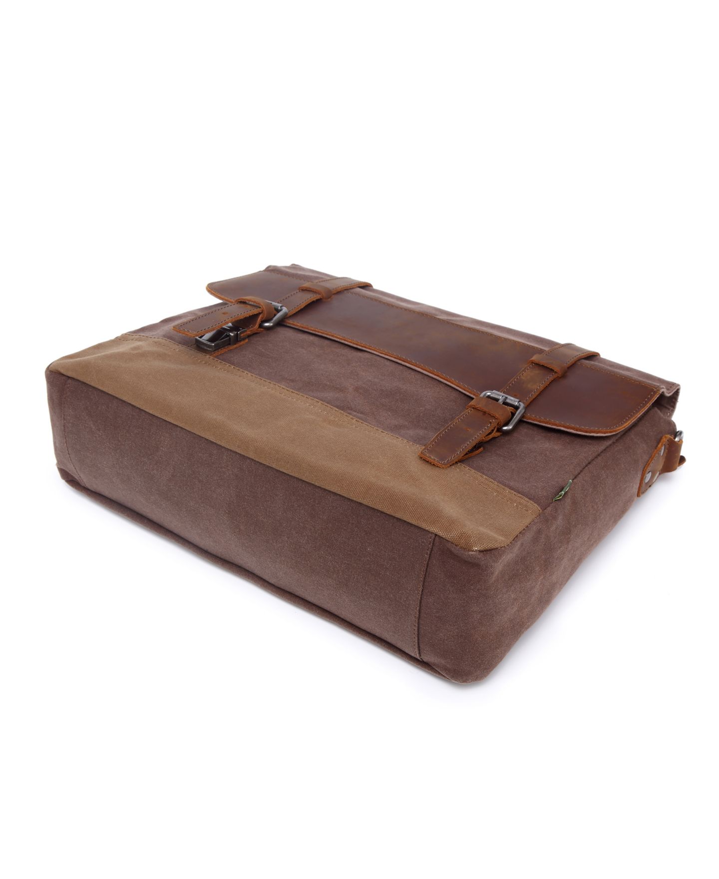 Женская сумка TSD BRAND Stone Creek Waxed Canvas Briefcase, цвет: Коричневый — фото 15