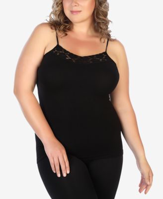 Skinnytees Plus Lace Trimmed Cami Top 