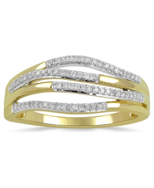 image of Diamond Multi-Row Openwork Statement Ring (1/6 ct. t.w.) in 10k Gold