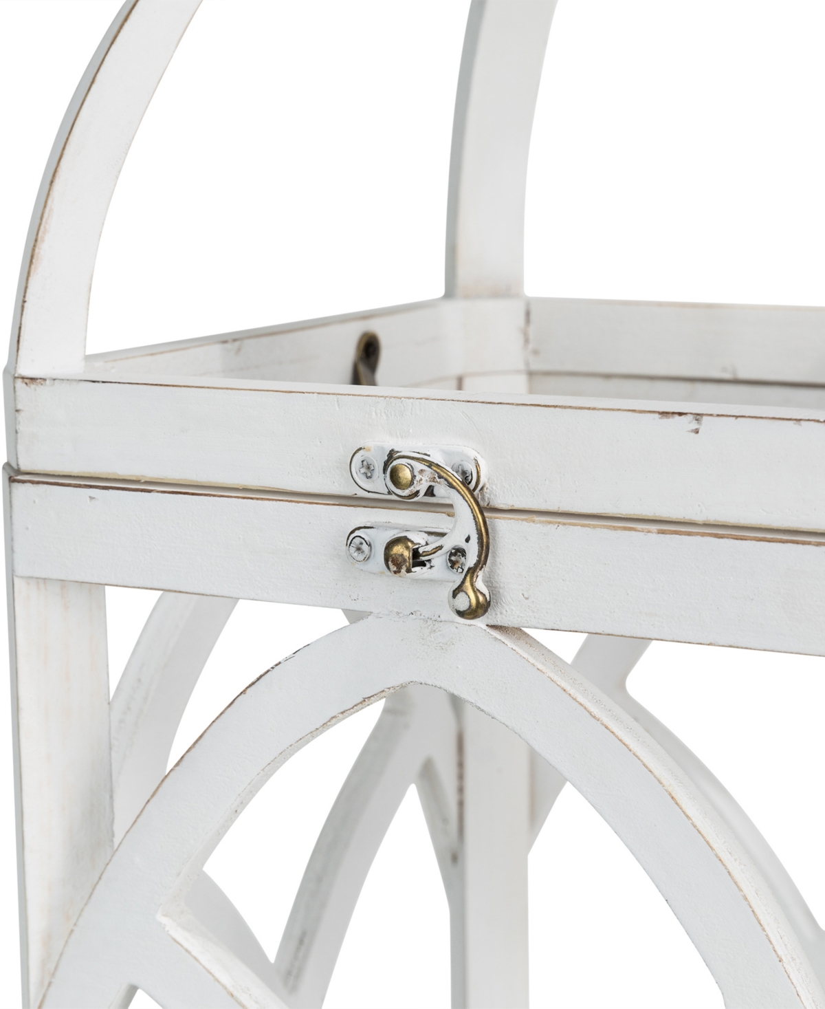 Glitzhome Set of 2 WashFarmhouse Wooden church window Frame Lanterns - White