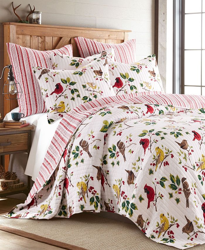 Levtex Joybirds Watercolor Etched Reversible Quilt, Twin Macy's