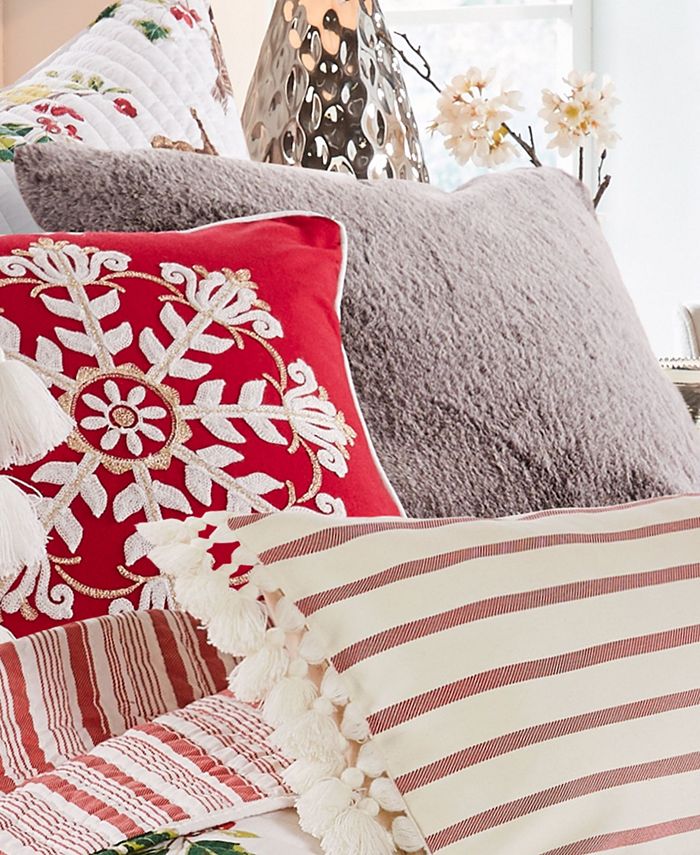 Levtex Joybirds Faux Fur Decorative Pillow, 18" x 18" Macy's