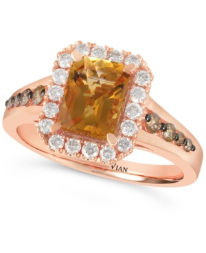 image of Le Vian Cinnamon Citrine (1-1/3 ct. t.w.) & Diamond (1/2 ct. t.w.) Ring in 14k Rose Gold