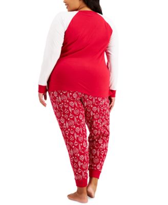 Family Pajamas Matching Plus Size Ornament-Print Family Pajama Set, Created for Macy's