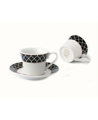 12 Piece 2oz Espresso Cup and Saucer Set, Service for 6