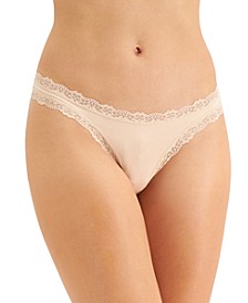 Women's Lace-Trim Thong, Created for Macy's