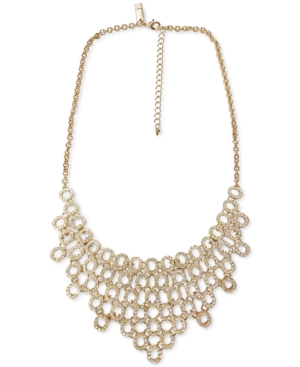 image of Inc Gold-Tone Crystal Chain Link Statement Necklace, 18